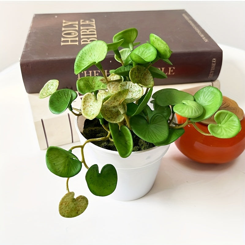 Artificial Green Plant with Copper Coin Grass and Ivy for Home or Shop Decor