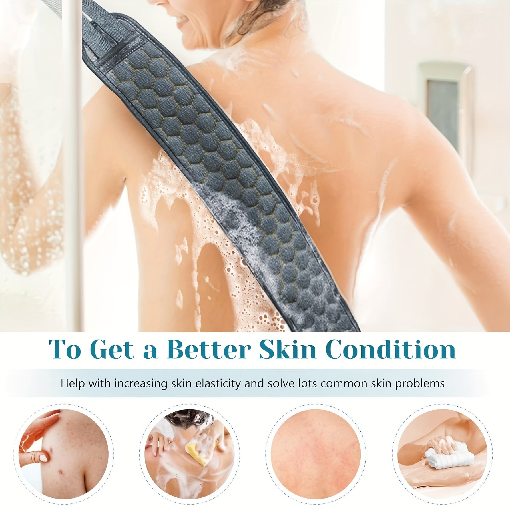 Conjunto de exfoliantes corporales con toalla exfoliante, esponja de lufa y guante de baño para ducha y spa