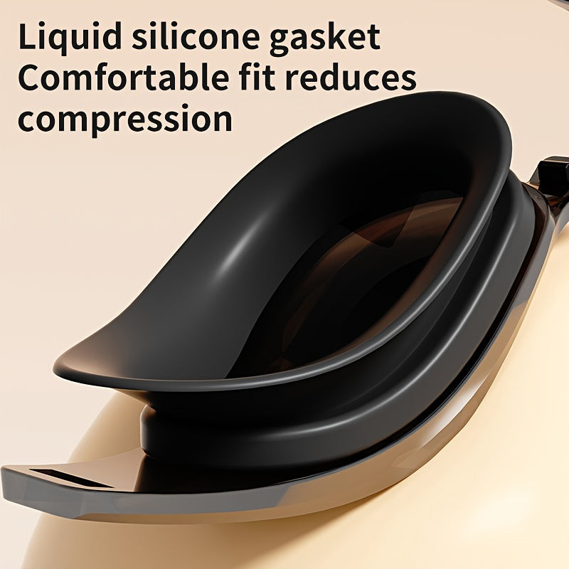 Anti-Fog Swimming Goggles HD Clarity Waterproof Adjustable Strap for Men Women Water Sports Black