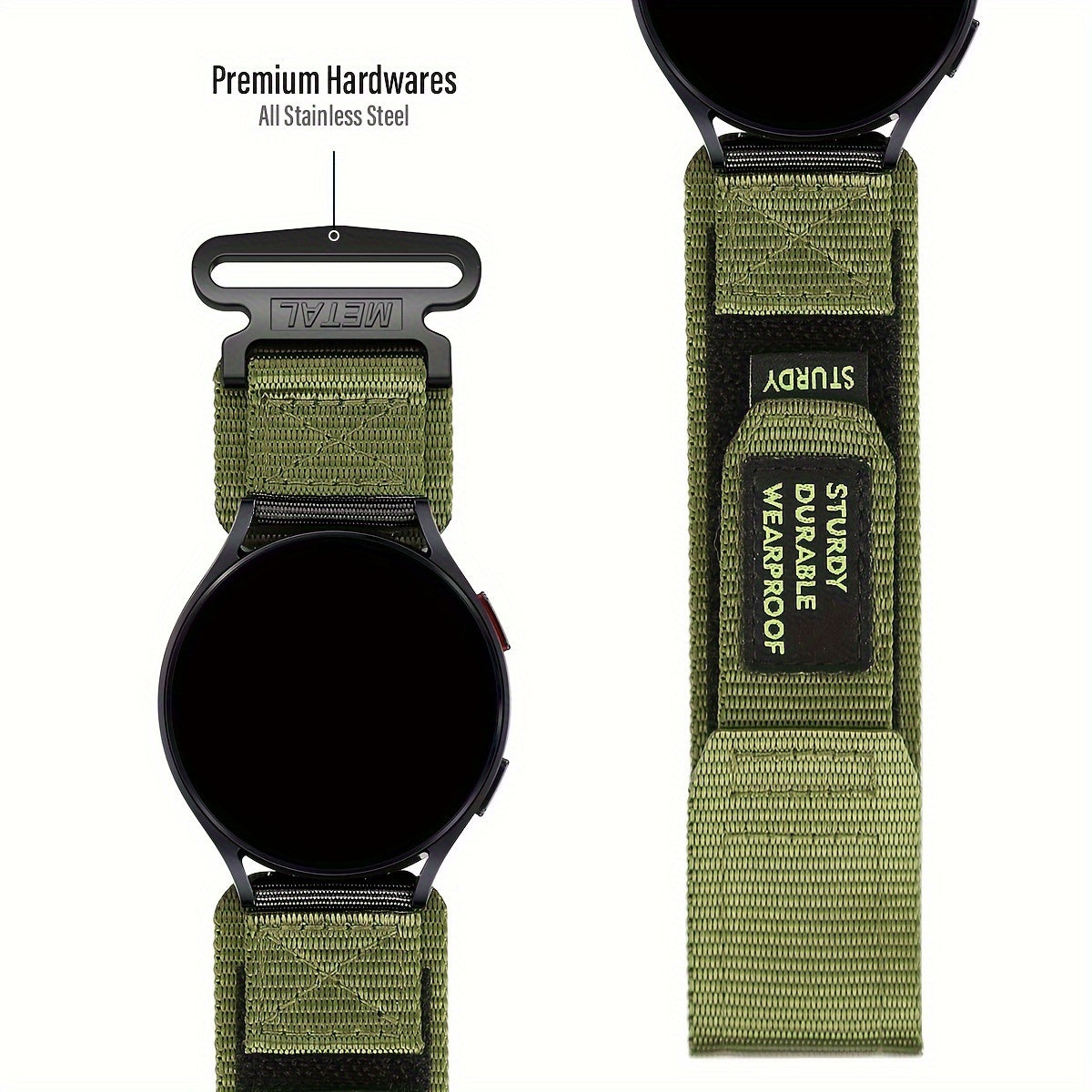 Men's Nylon Watch Strap 20mm for Samsung Galaxy Watch 6/5/4 Classic and Pro