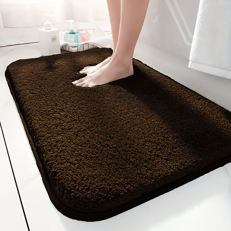 Luxurious Plush Bathroom Bath Mat Non-Slip Absorbent Washable Elegant