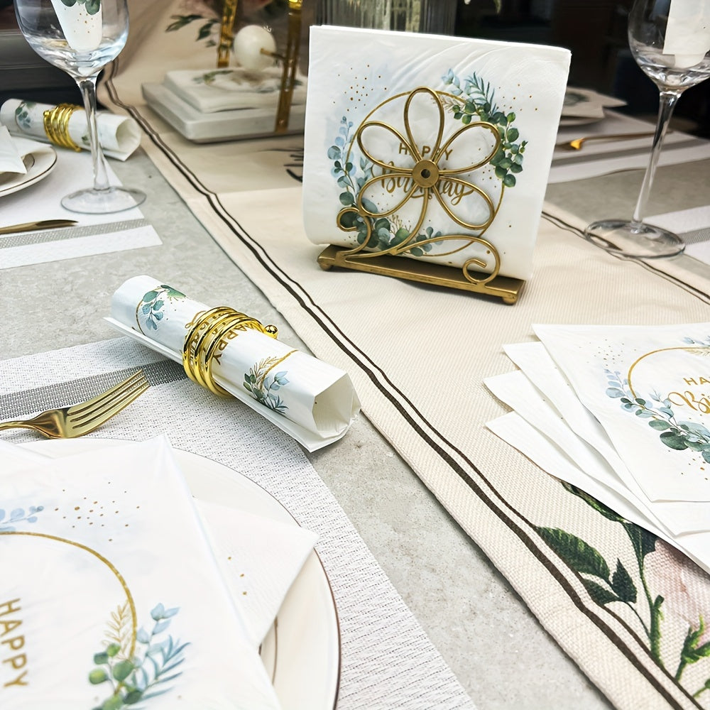 Pack of 20 Disposable Printed Square Birthday Napkins 33cm x 33cm