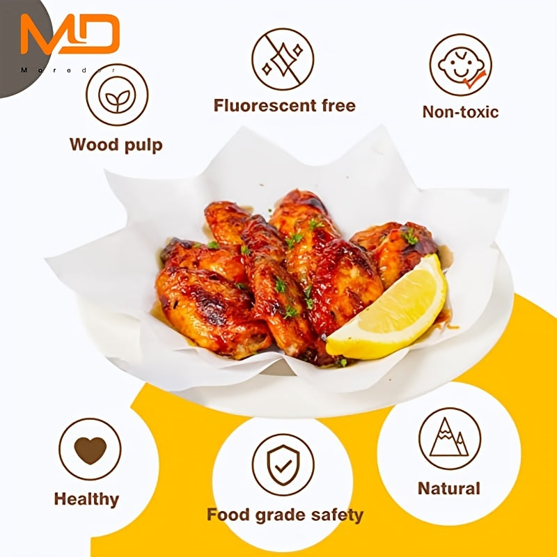 2333 BBQ Бумага 22.86x33.02 см, 50/100/200 шт., предварительно нарезанная антипригарная пергаментная бумага для выпечки, приготовления пищи, гриля, жарки и приготовления на пару - небелёная, подходит для большинства противней.