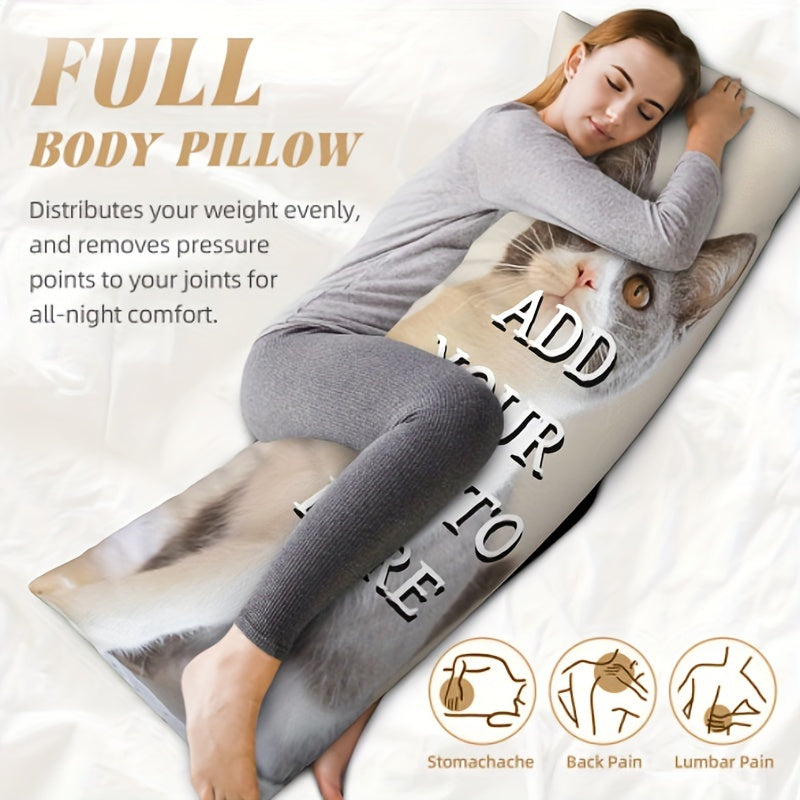 Индивидуальная наволочка для тела кота или собаки 50,8x137,2 см Мягкий плюш с двусторонней печатью