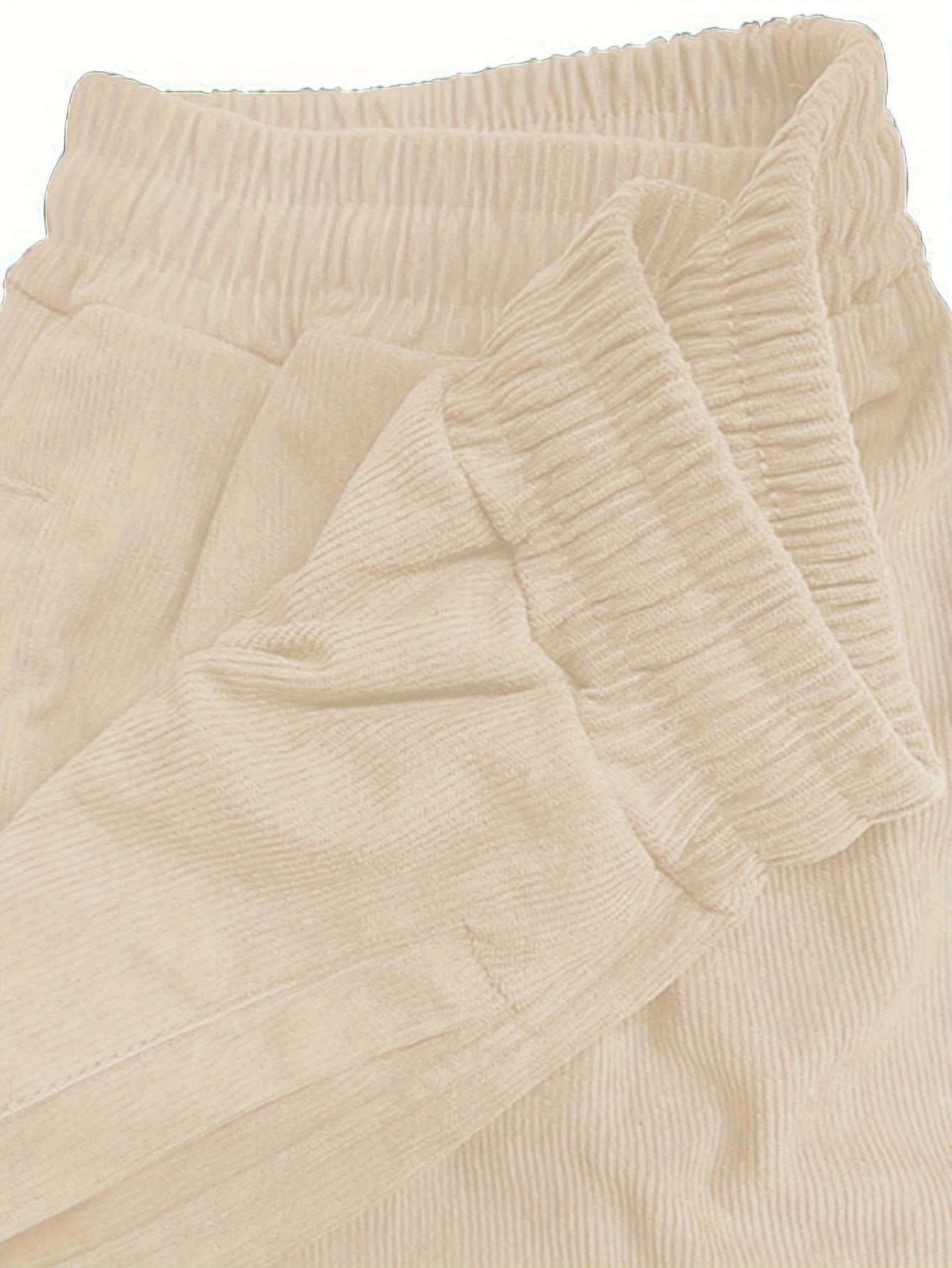 Men's Cotton Corduroy Shorts with Pockets and Drawstring for Summer Casual