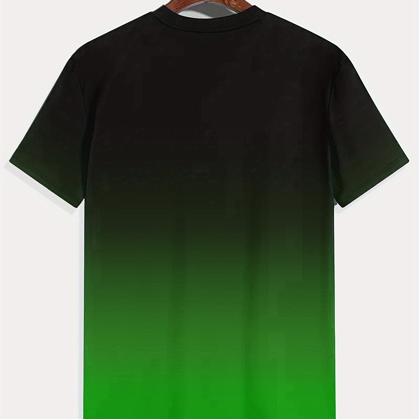 Erkaklar yozgi tasodifiy T-ko'ylagi 3D chaqmoq naqshi, gradient rang, qisqa yeng, krujka bo'yin, 100% polyester to'qima, ozgina cho'zilish, oddiy moslik, 140gsm - Zamonaviy sport T-ko'ylagi uchun