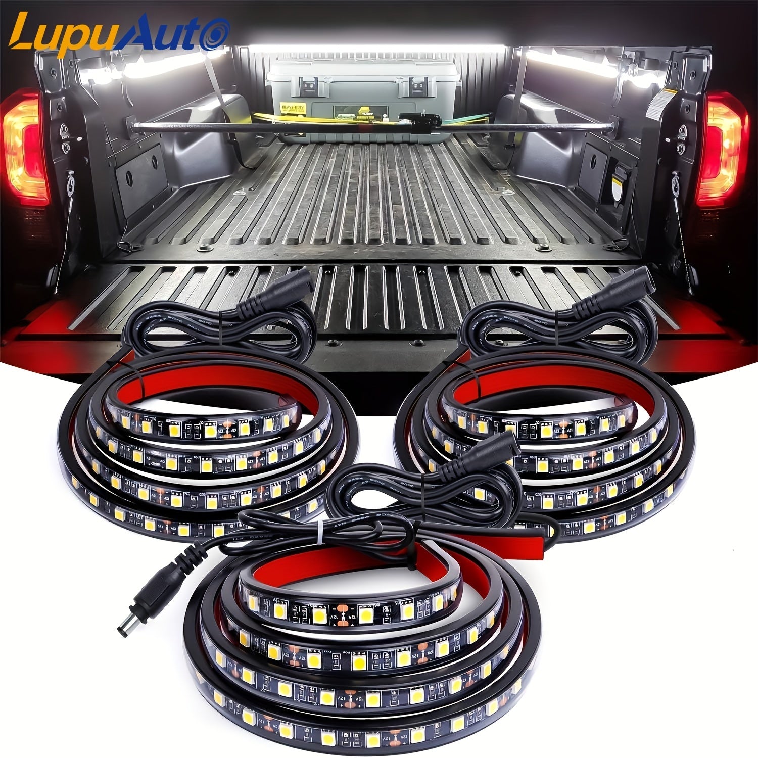 3Pcs Bed Light Strip 152Cm 270LED With Switch Extension Cable for Truck SUV Boat