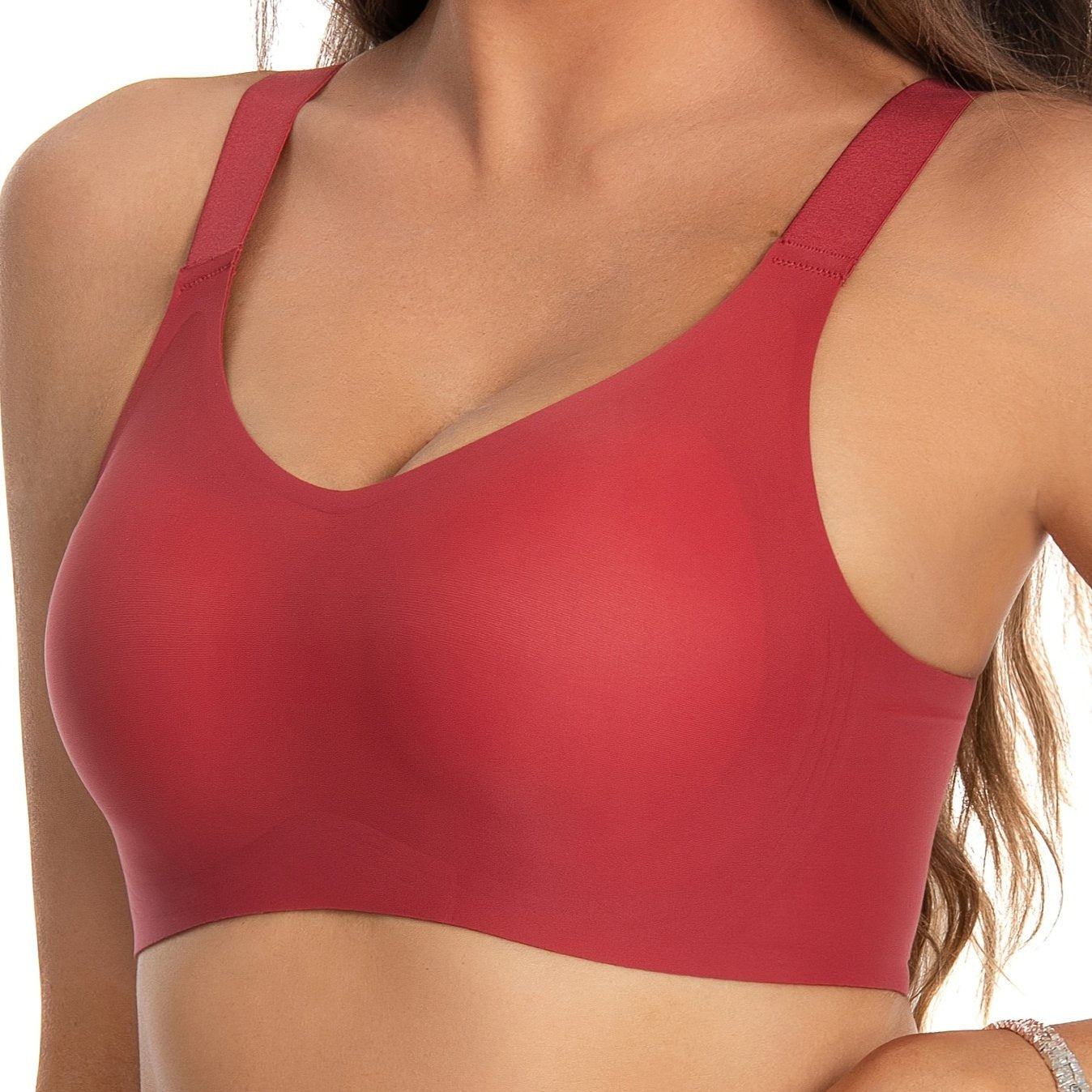 Women's Wireless Bra Comfortable Full-Coverage Breathable Solid Material