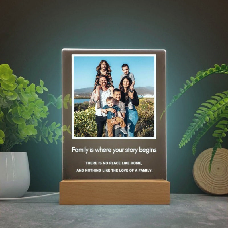 Custom Acrylic Photo Collage Night Light Personalized Family Picture Frame LED Decor