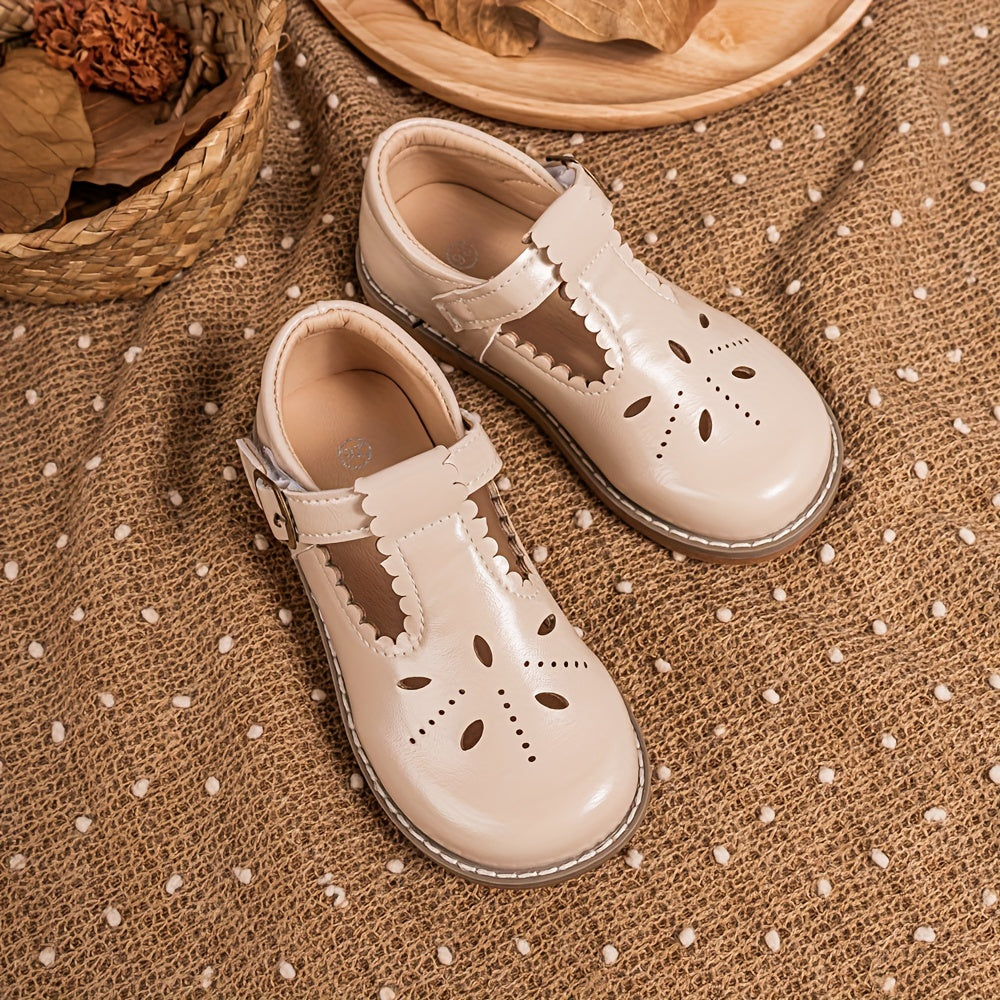 Qizlar uchun vintage uslubidagi Mary Jane poyabzallari, maktab va norasmiy kiyim uchun bahor/kovakda mukammal, havo o'tkazuvchi.