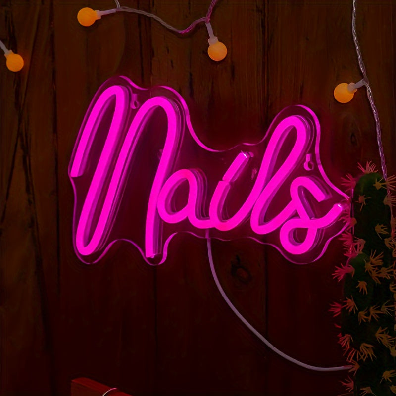 Neon Light Sign for Home Nails Studio Salon Creative Letter Design