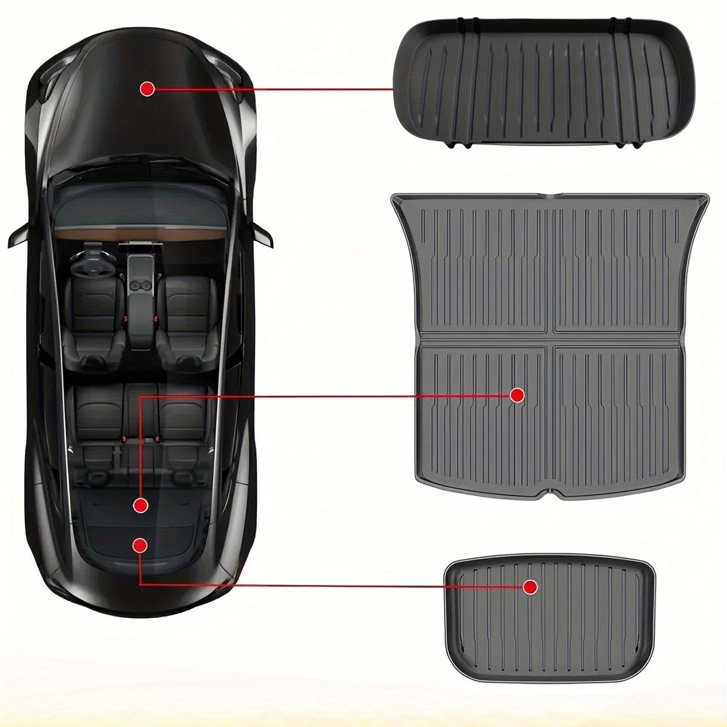 Коврик для багажника из ТПЭ для всех погодных условий, полное покрытие, для Model Y 2025+