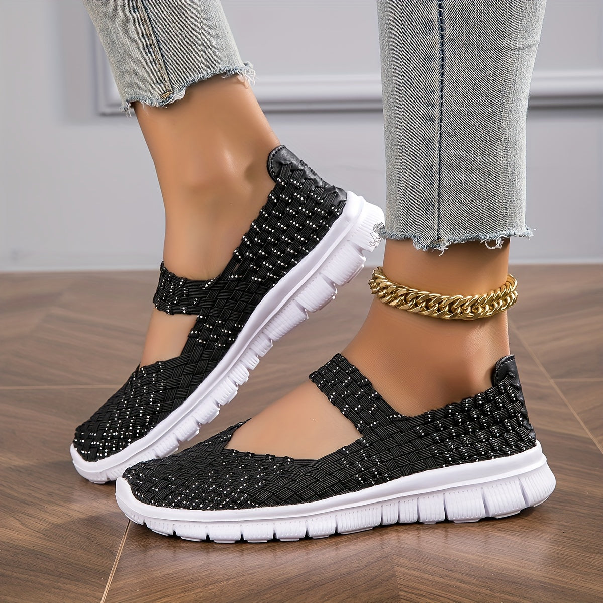 Zapatillas de verano transpirables de tejido para mujer, casuales y sin cordones, rosa multicolor