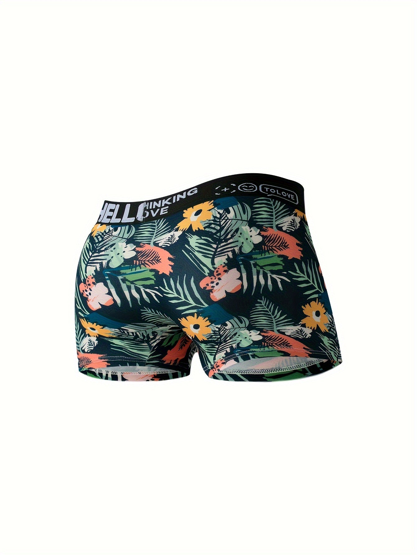 Men's Boxer Briefs 7-Pack Floral Print High Stretch Breathable Polyester Elastane