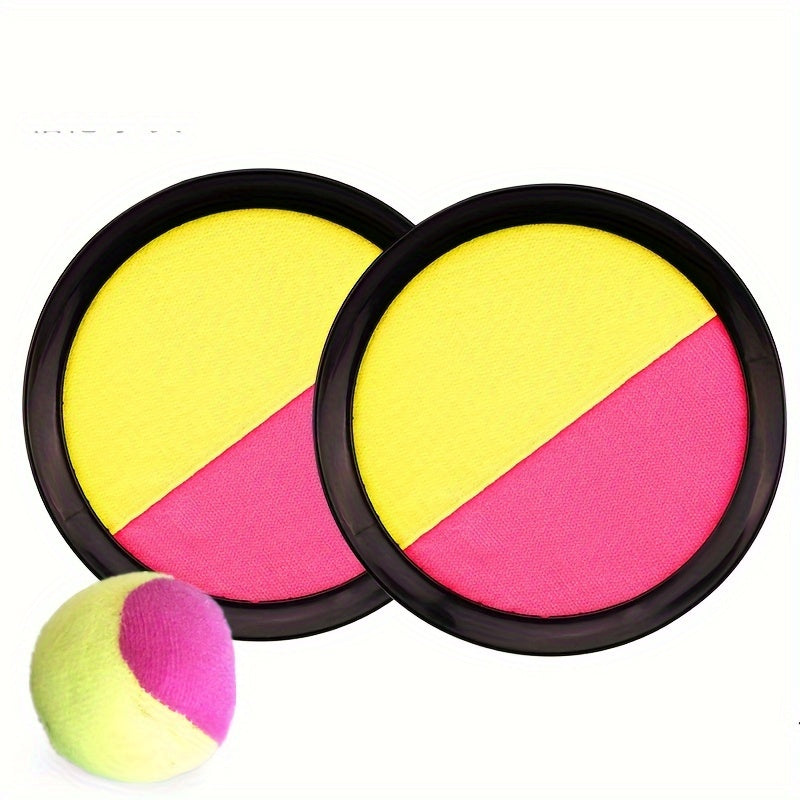 Kids Sticky Ball Set with 19cm Mixed Color Plastic Fly Disc and Suction Cup for Throw and Catch Game
