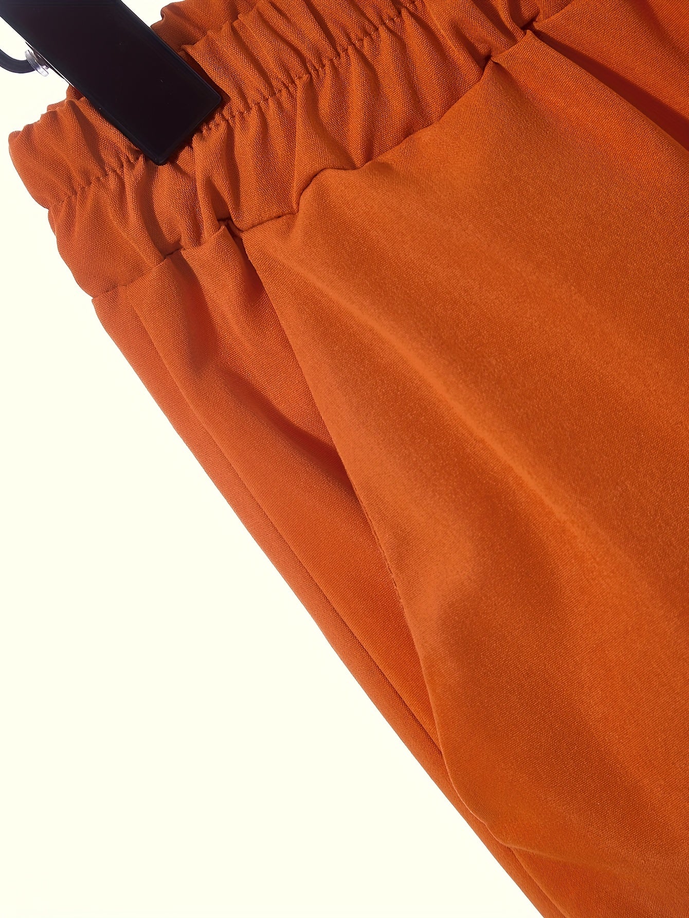 Conjunto de dos piezas para mujer con top de cuello redondo y pantalones de pierna ancha, primavera y verano, poliéster