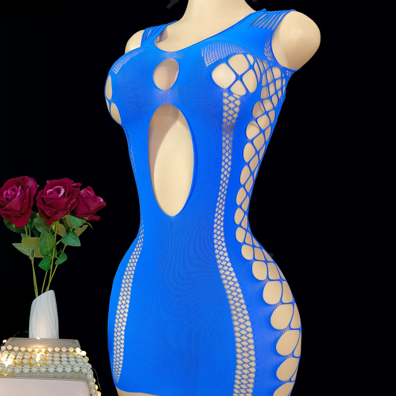 Women Sheer Mesh Fishnet Cover Up Dress Rave Festival Swimwear