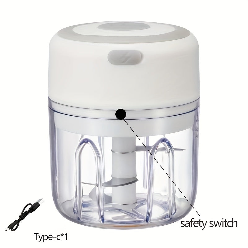 USB bilan quvvatlanadigan batareyali simsiz sarimsoq maydalagich, lager va tashqarida foydalanish uchun