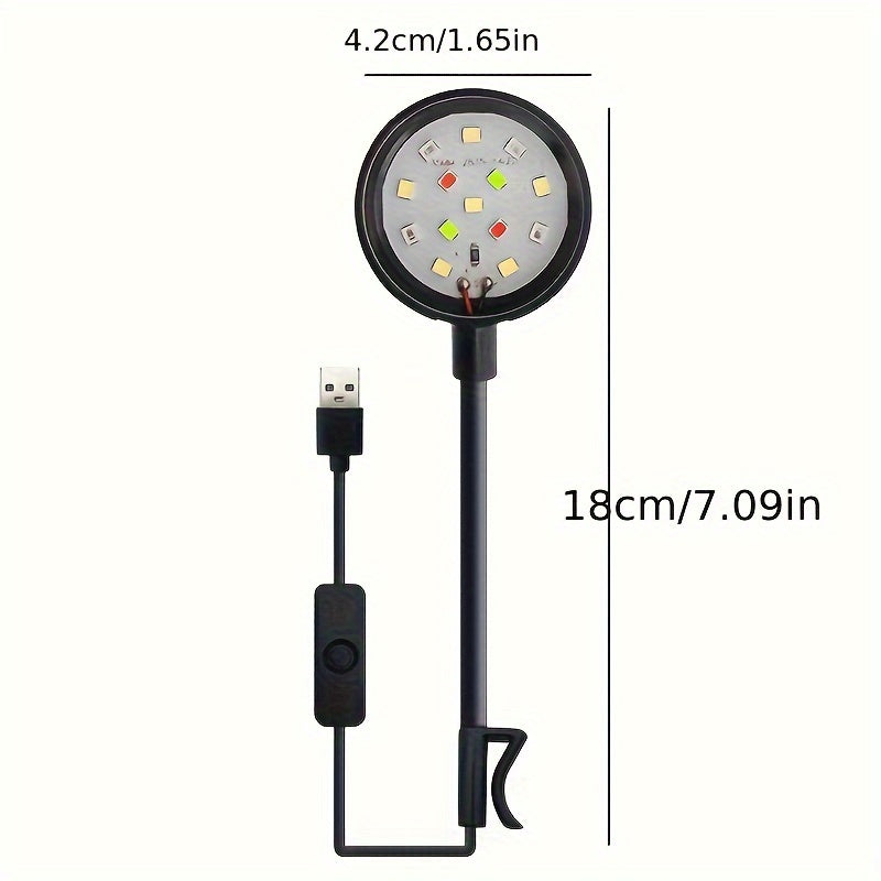 USB Powered Aquarium Light with Full Spectrum Colorful LEDs Clip-On for Fish Tank