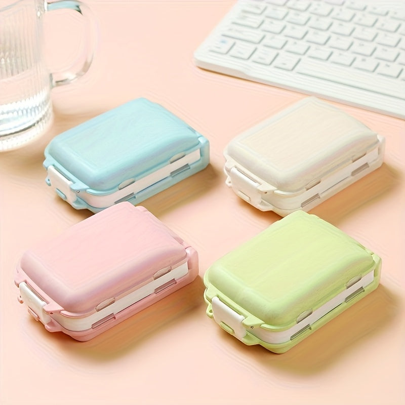 Portable Medicine Box Foldable Travel First Aid Organizer with 8 Compartments