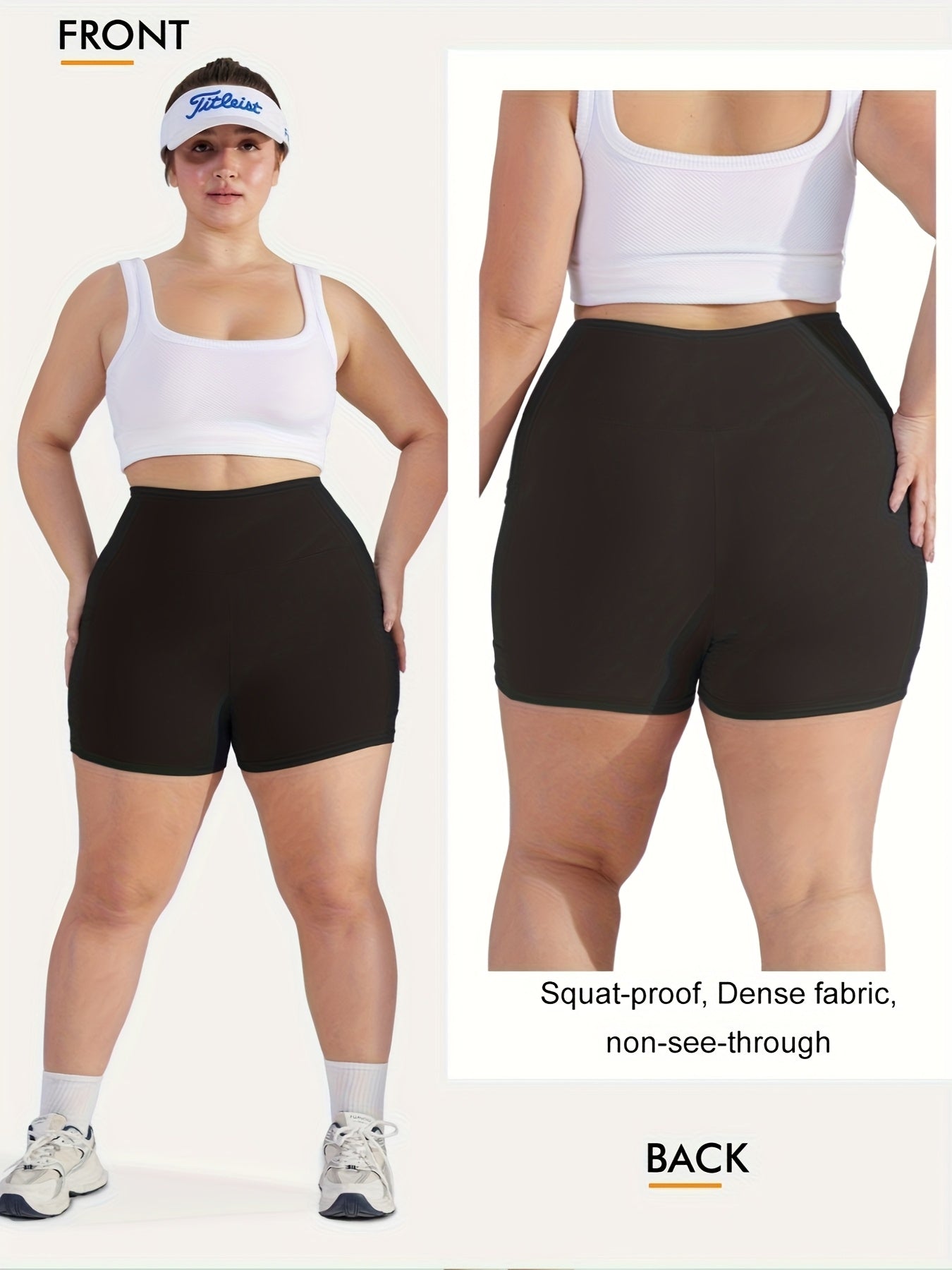 Women's High-Waist Stretchy Shorts with Pockets 3-Pack Black Gray Dark Purple