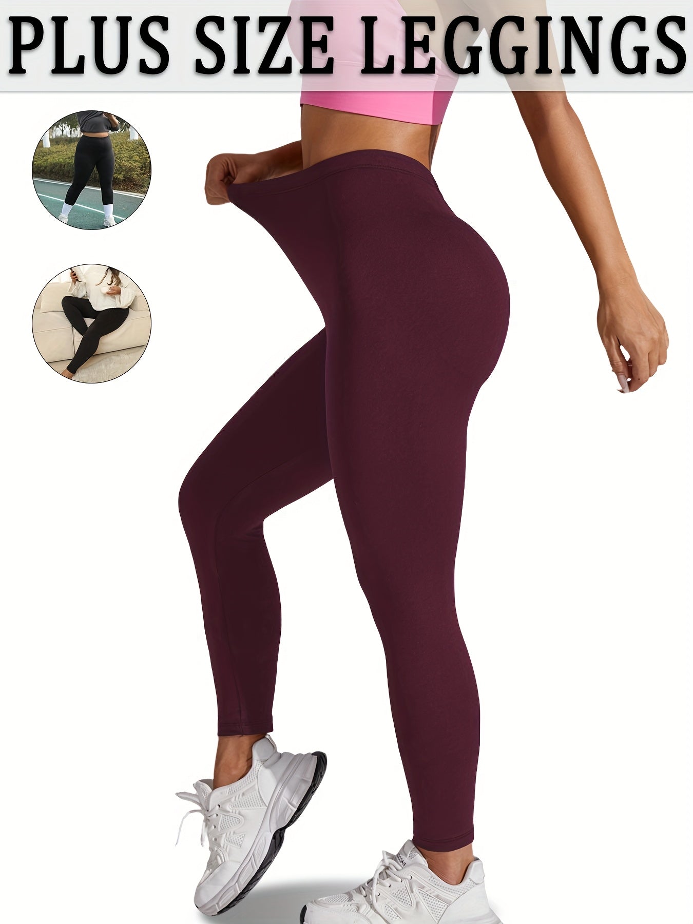Plus Size Women Soft Sport Leggings Seamless Yoga Running Athletic