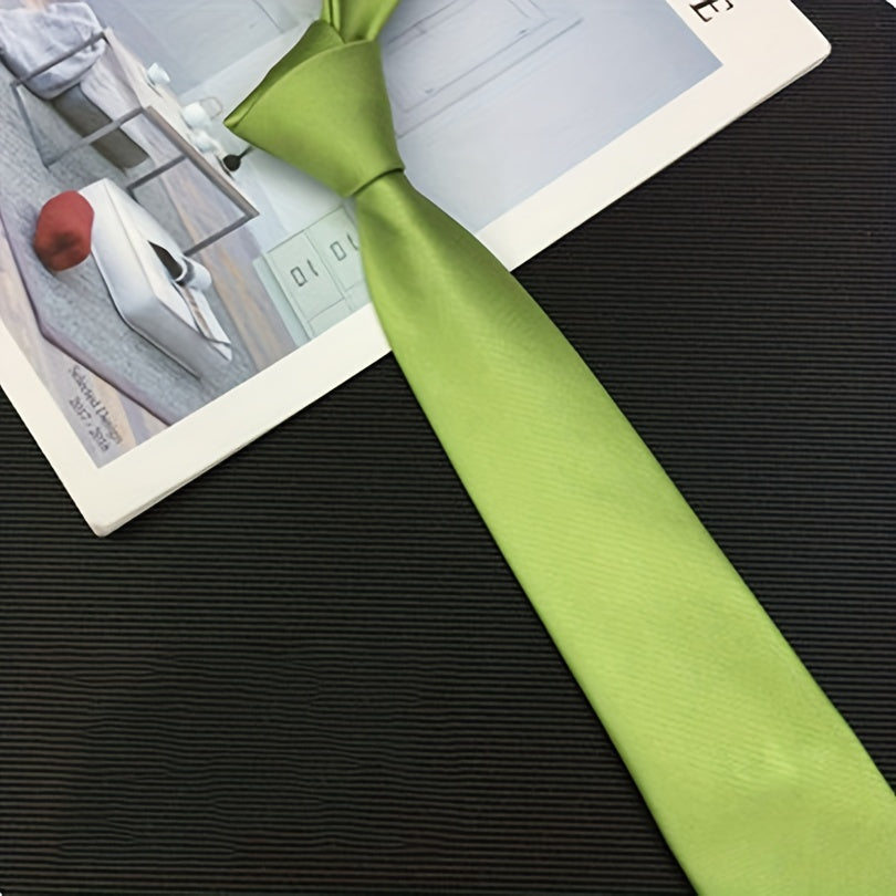 Men's Green Skinny Necktie 8cm Formal Business Dress Accessory