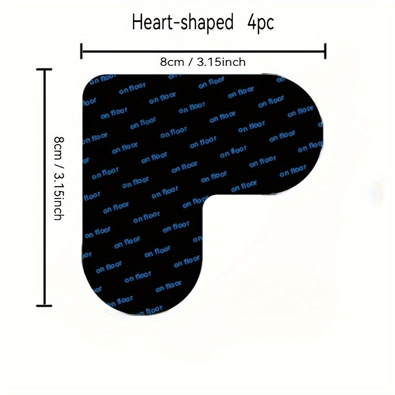 Set of 4 Washable Carpet Grippers with Anti-Slip Hook-and-Loop Fastener for Hardwood Floors