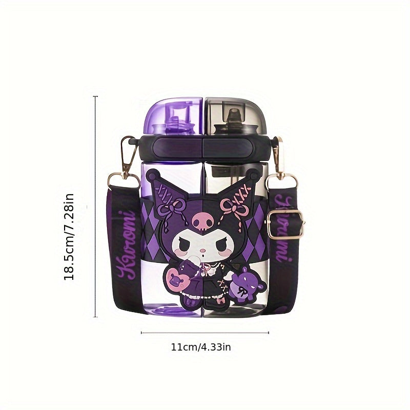 Vaso de plástico para beber de 640ML con correa, botella de agua resistente a altas temperaturas para niños