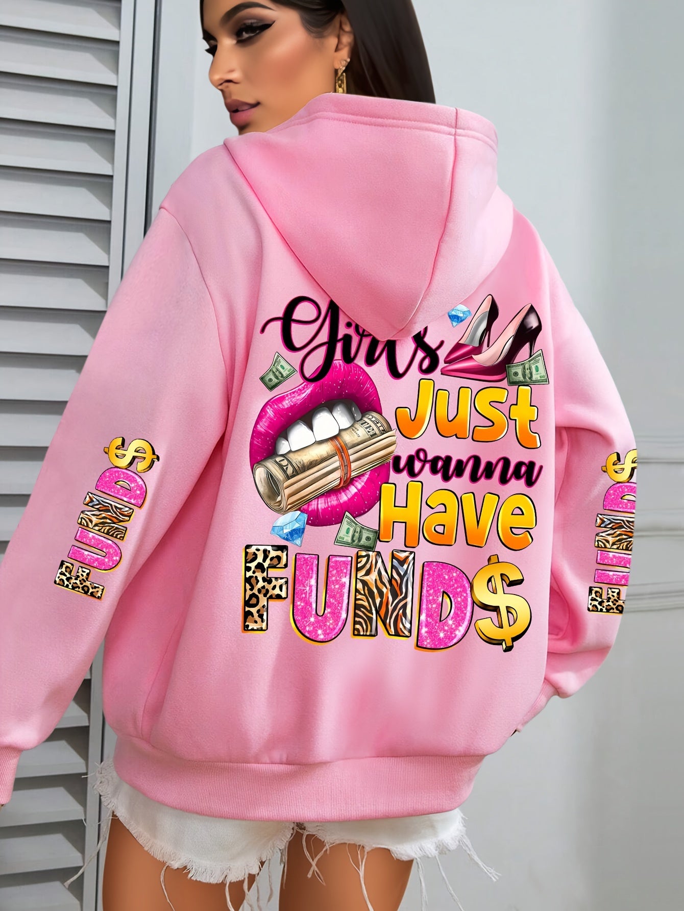 Plus Size Hoodie Men Women Polyester Knit Pullover Letter Print Autumn Winter