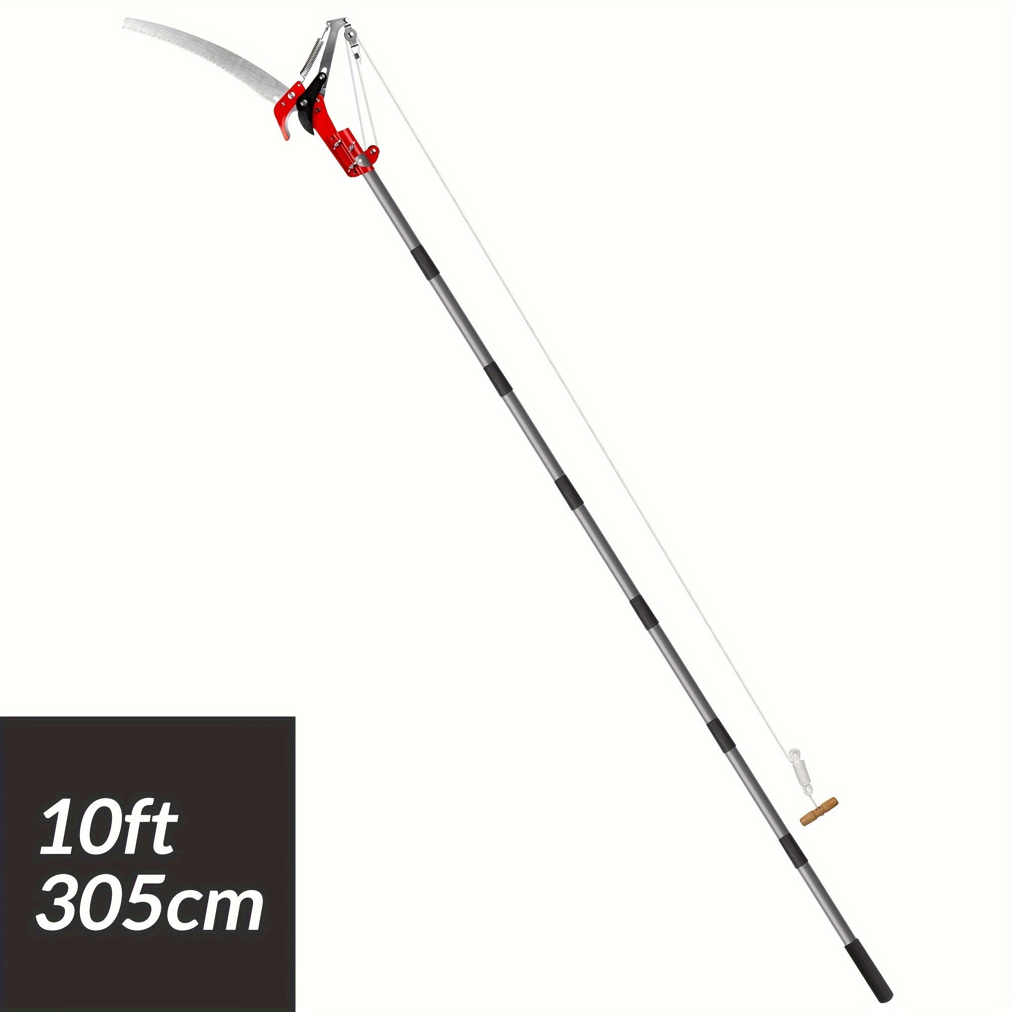 Extendable Tree Pruner with Saw and Shears Alloy Steel Pole for High Branch Trimming