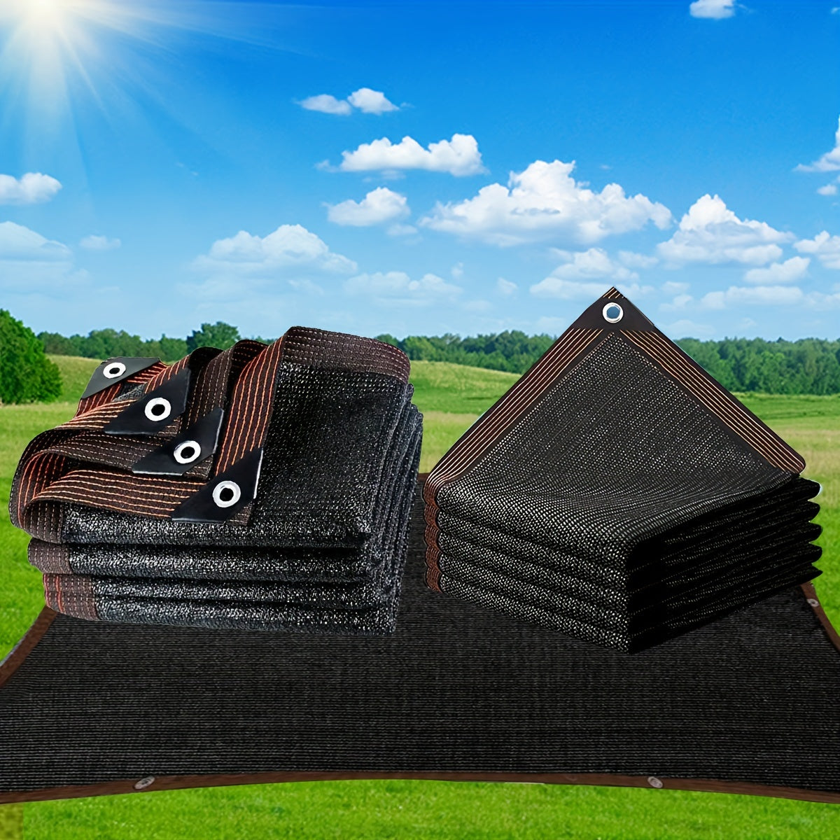 Rectangular Sunshade Net for Courtyard Balcony Garage Backyard Pool Lawn Outdoor Privacy Black 81-90% Shade