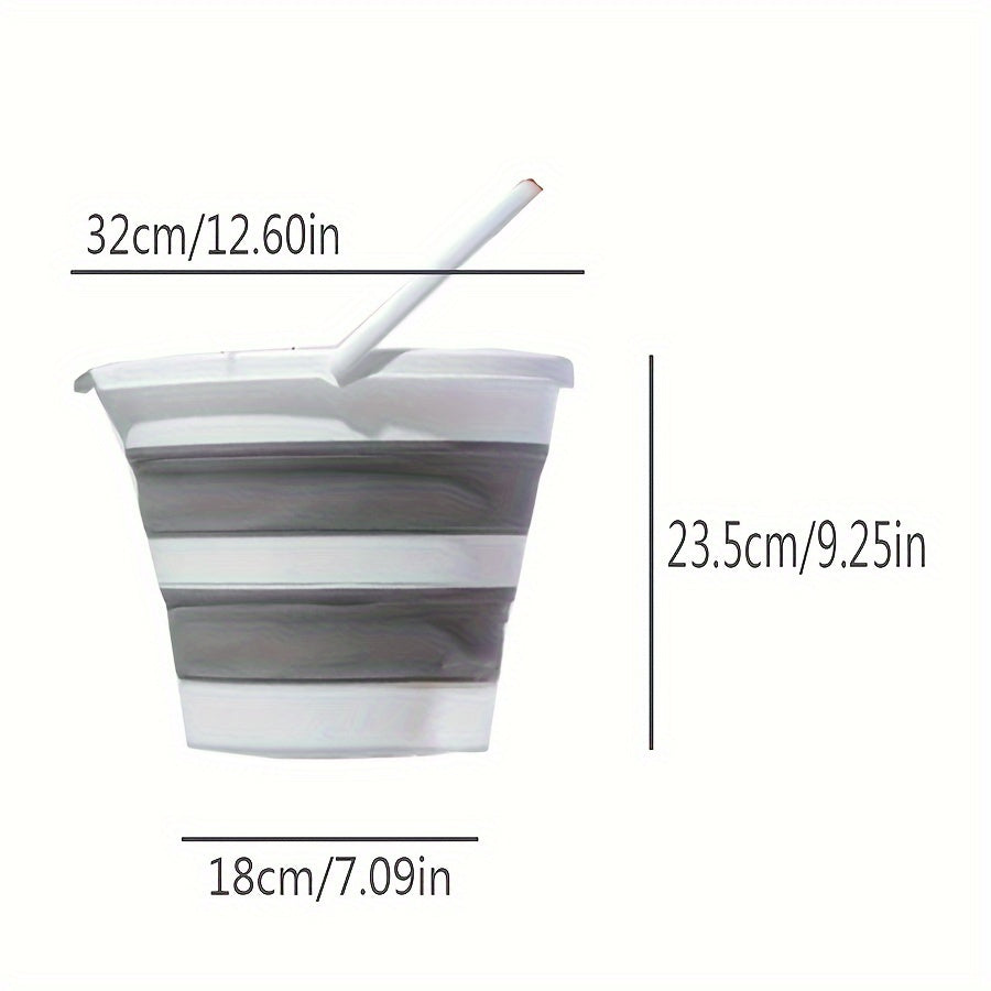 Cubo de lavado de coches plegable multiusos con asas, que ahorra espacio, 10L