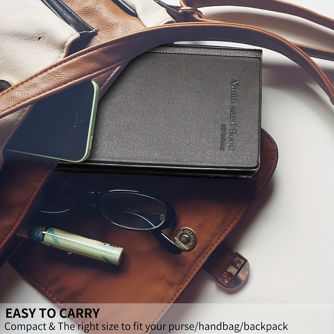 Erkaklar va ayollar uchun qora biznes karta saqlagichi, 240 ta karta sigʻimi bilan PVC choʻntaklar bilan tashkil etuvchi