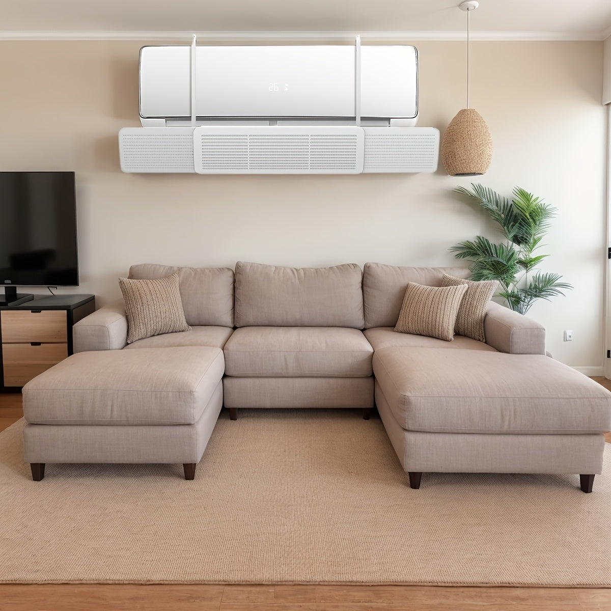 No-Drill Air Conditioner Wind Deflector Retractable Plastic Space-Saving Maximize Airflow