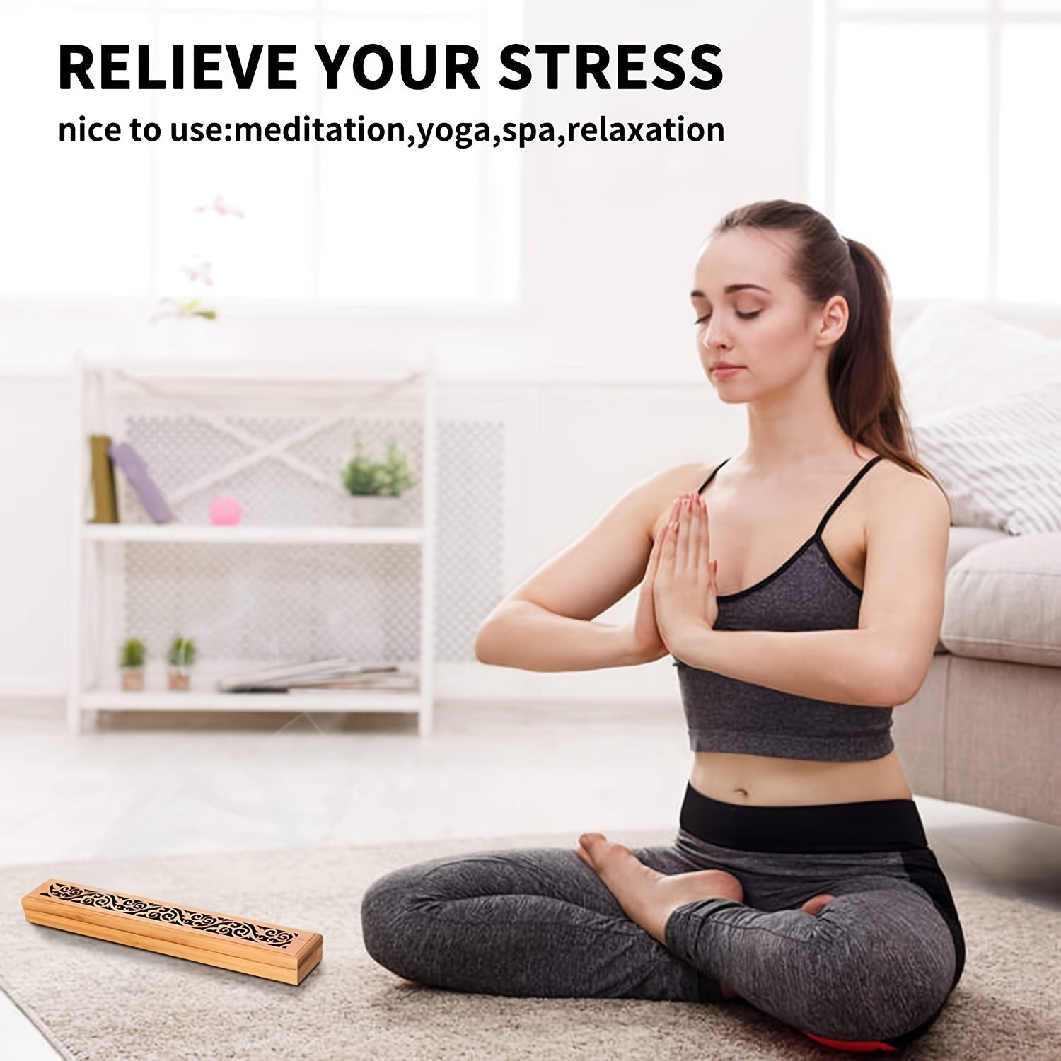 Деревянная подставка для благовоний для домашнего декора и релаксации.