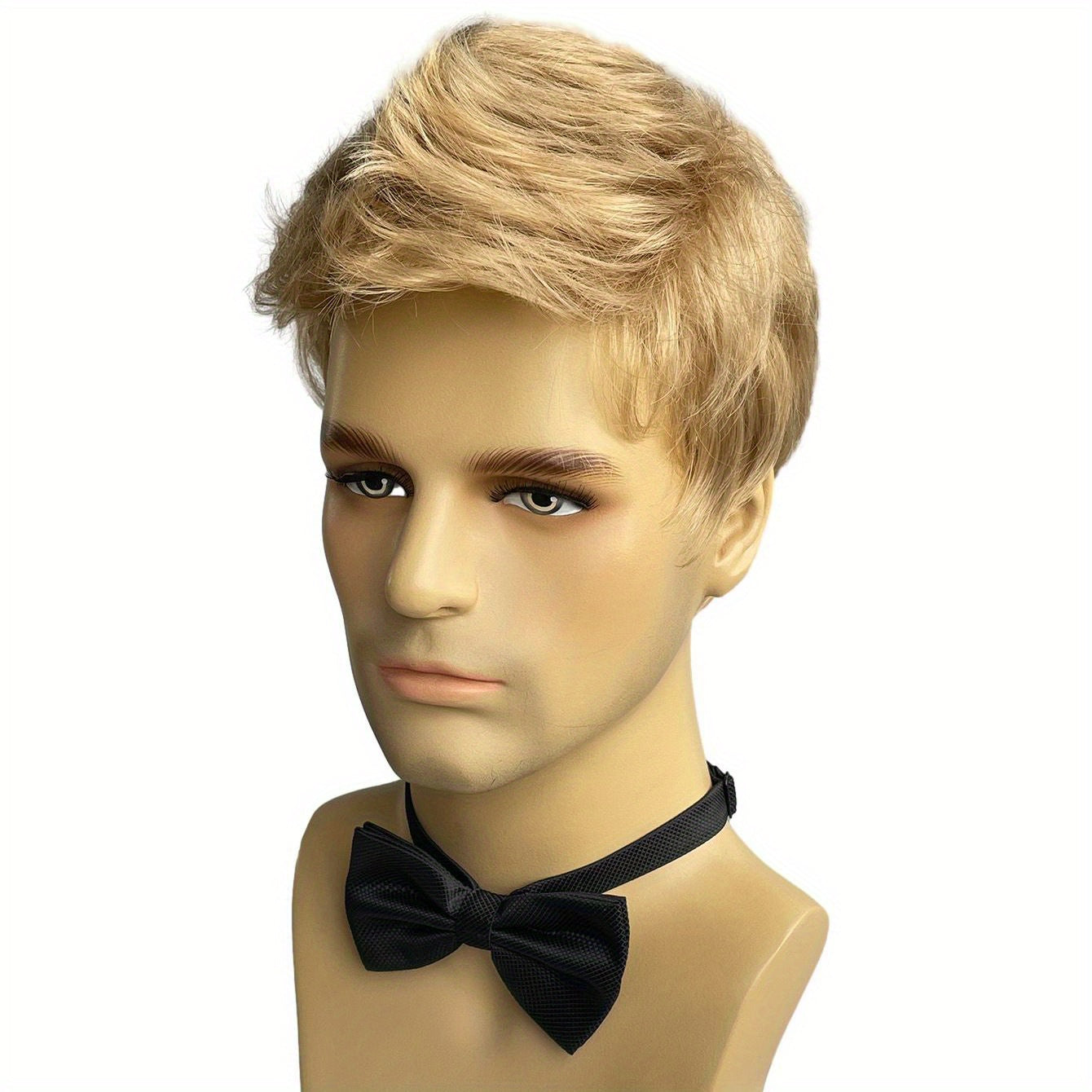 Men's Short Golden Wig for Parties, Costumes, and Daily Wear