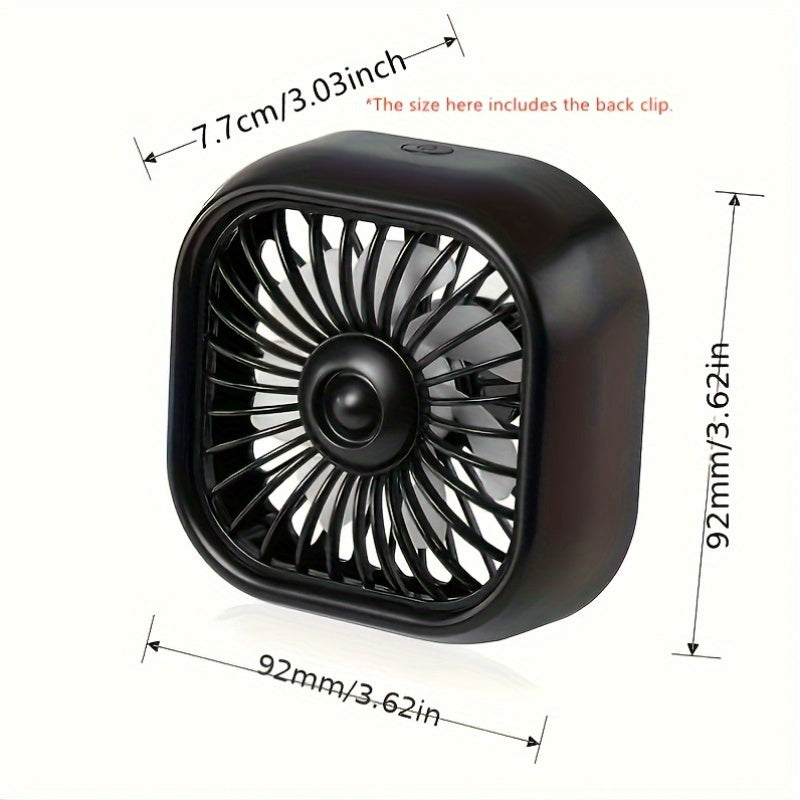 Portable USB Car Fan with Atmosphere Light for RV Ventilation