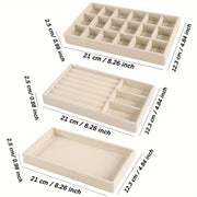 Set of 6 Jewelry Trays for Organizing Earrings Rings Necklaces Bracelets