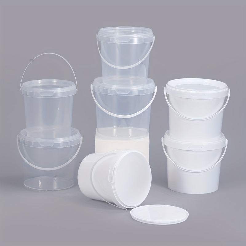 12-Piece Clear Round Plastic Food Storage Containers with Handles, Microwave Safe