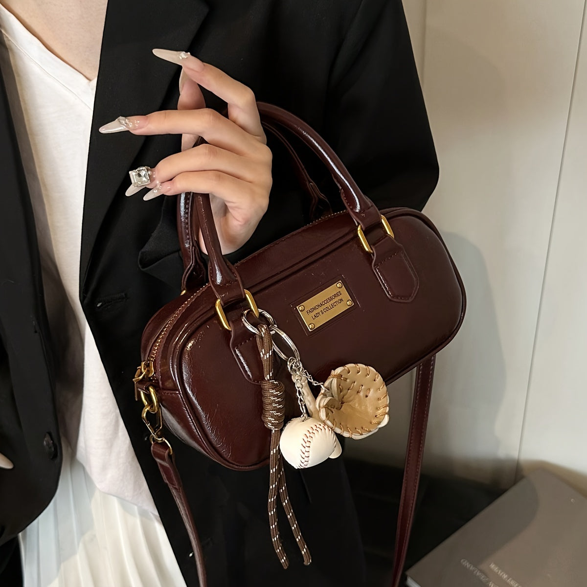 Charm de bolsa para perro Dachshund de PVC con cuerda trenzada, accesorio de dibujos animados