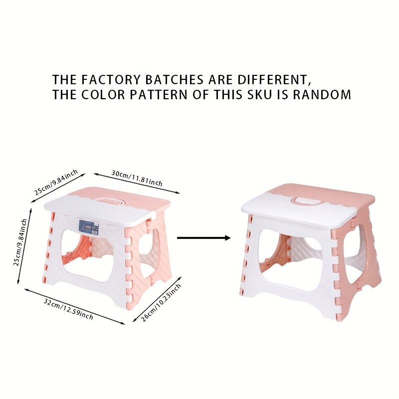 Thickened Plastic Folding Stool Portable Mini Outdoor Chair Bench Black