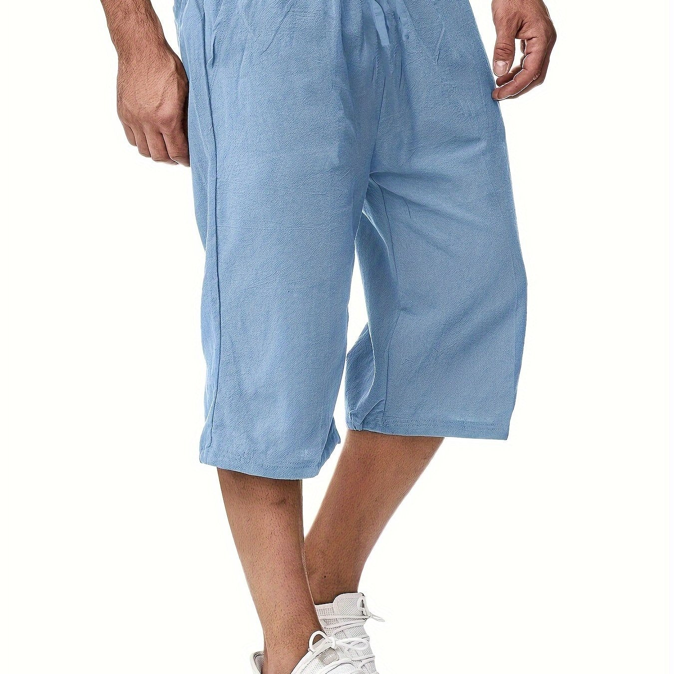 Plus-Size Men's Casual Shorts for Running Riding and Daily Wear Cotton Solid Stretch