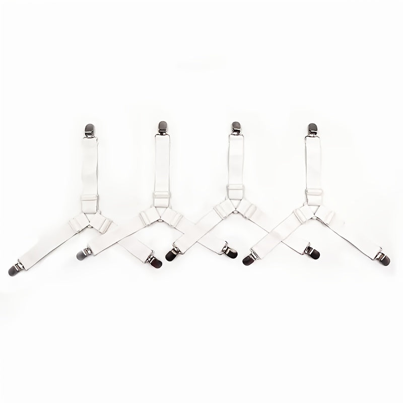 Adjustable Triangle Quilt Holders Set 4 Black Non-Slip Elastic Sofa Bedding Clips