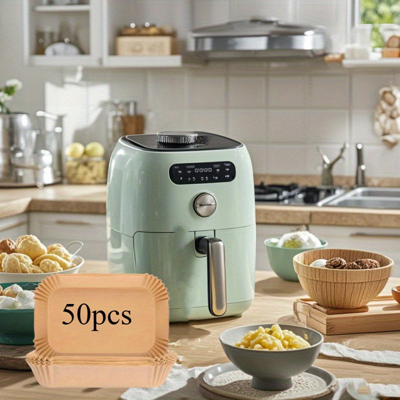 Katta sig'imli pech qog'ozlari - 200/100/50 dona, kvadrat, havo fritöre qog'ozlari. Yog' o'tkazmaydigan, suv o'tkazmaydigan va havo fritöre, pech, pishirish, oshxona aksessuarlari uchun mos.