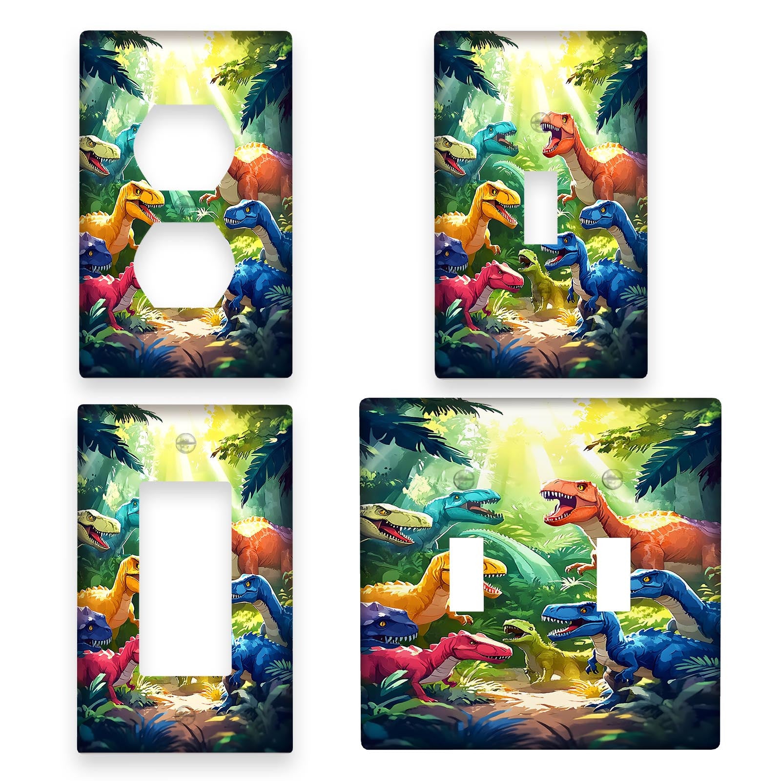 Cubierta de luz con impresión de dinosaurio para ventiladores de techo y iluminación del hogar