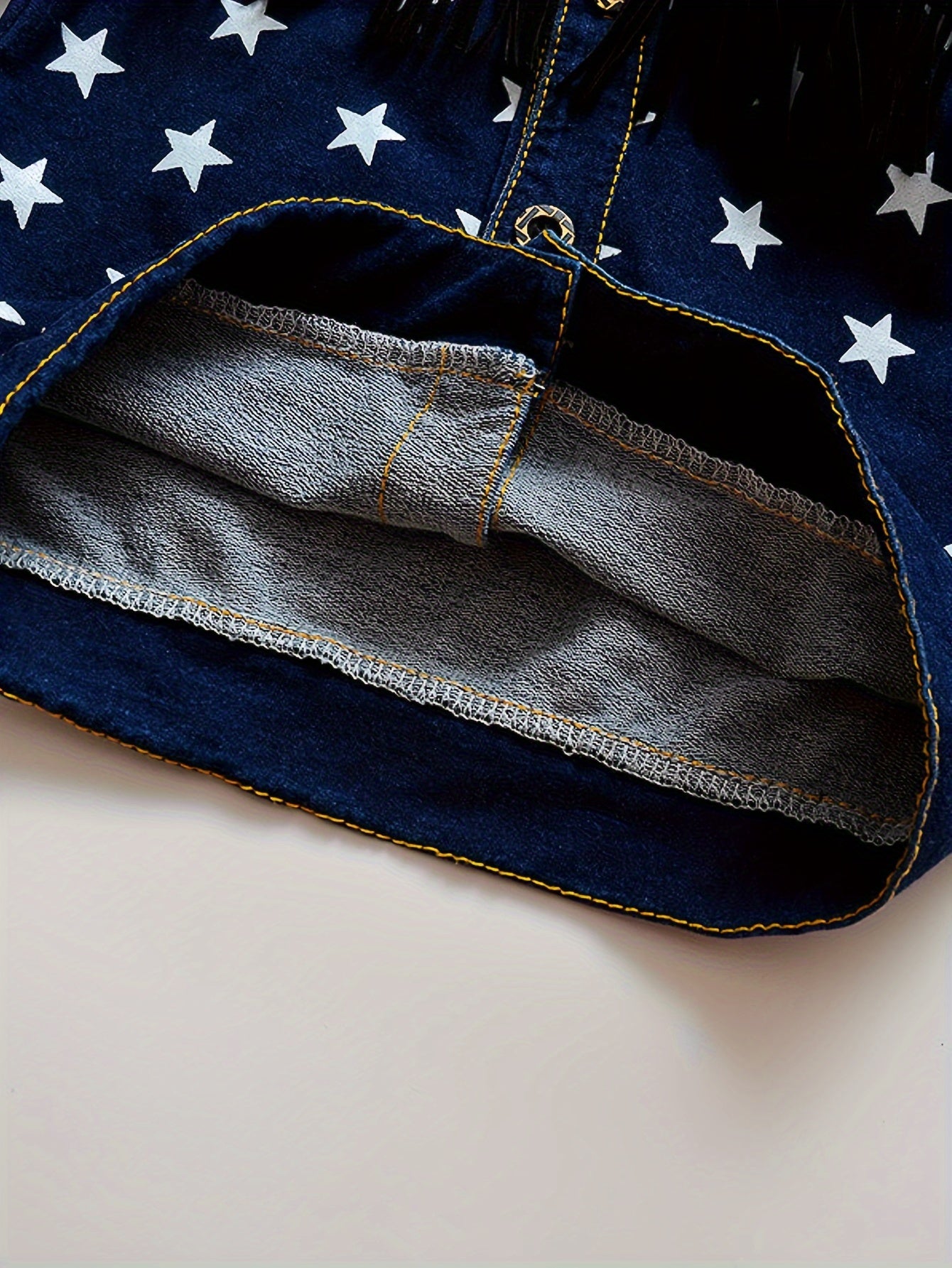 Boys' Korean-Style Faux Denim Fringe Three-Piece Set for Spring Outdoor Wear