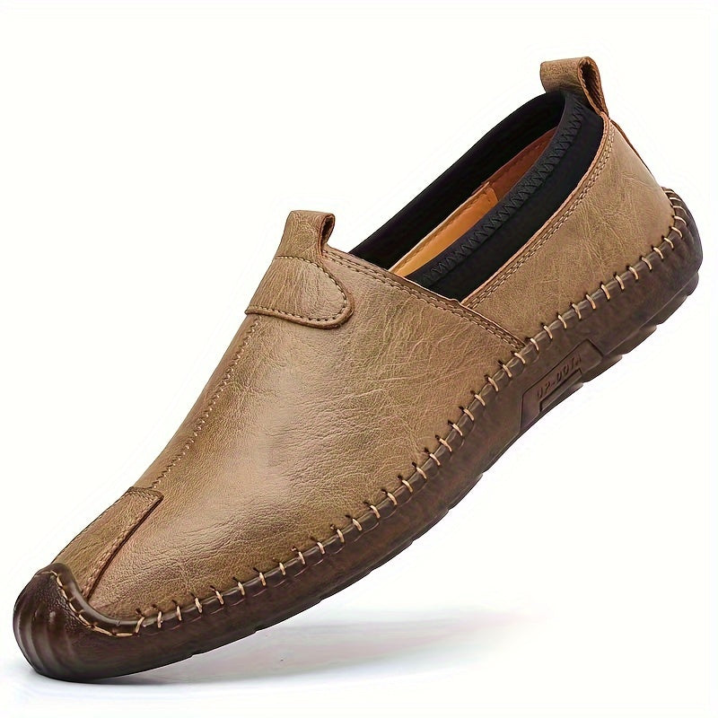 Men's Slip-On Loafers Breathable Microfiber Synthetic Leather Durable Non-Slip Sole Casual Driving