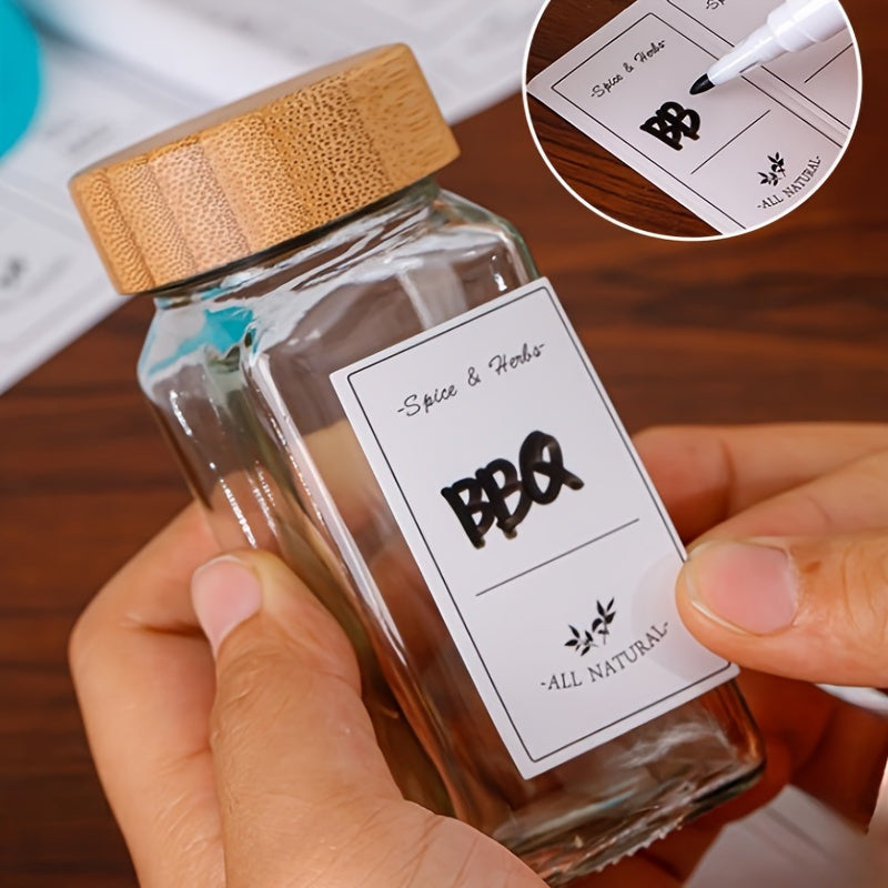 18Pcs or 24Pcs Square Glass Spice Jar Set with Bamboo or Aluminum Lids 120ml