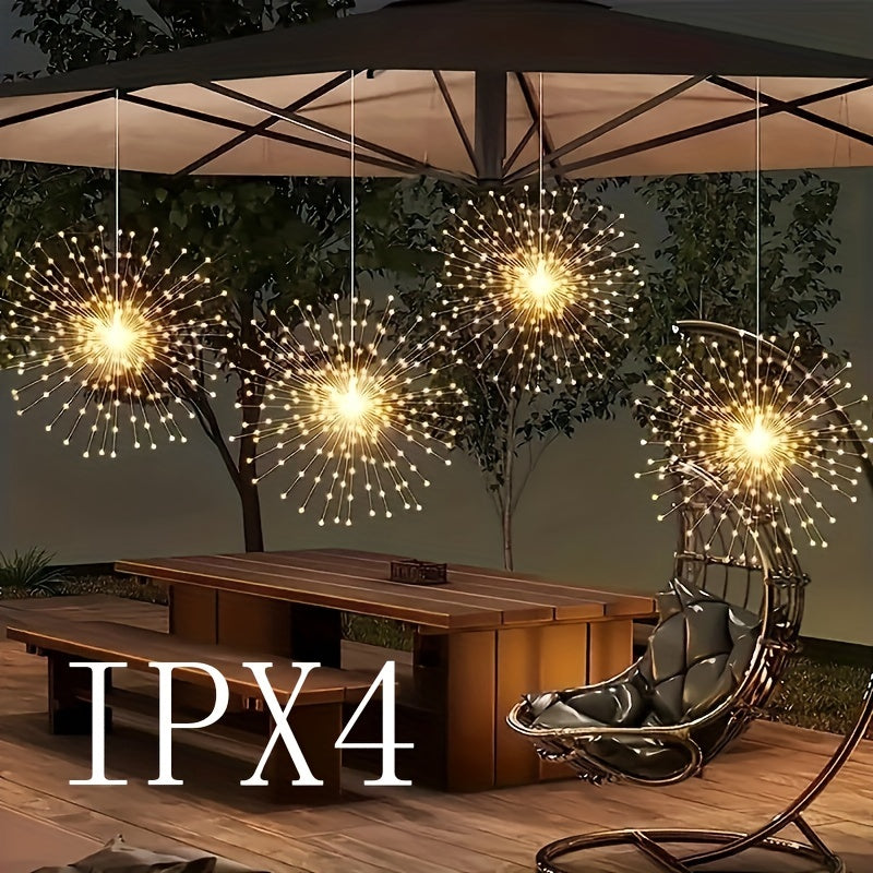 Dimmable LED Firework String Lights Water Resistant Wall Mount Outdoor Garden Decoration 180-360 LEDs